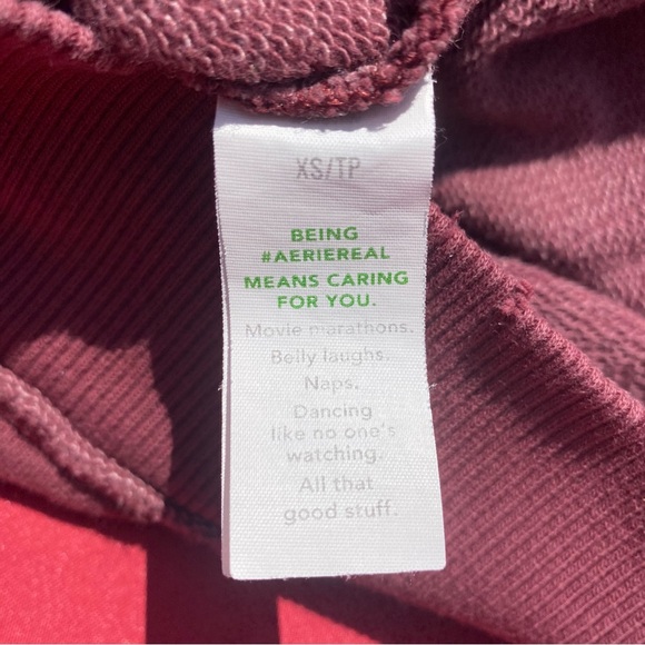 Aerie maroon oversized sweatshirt size:XS - Picture 2 of 5